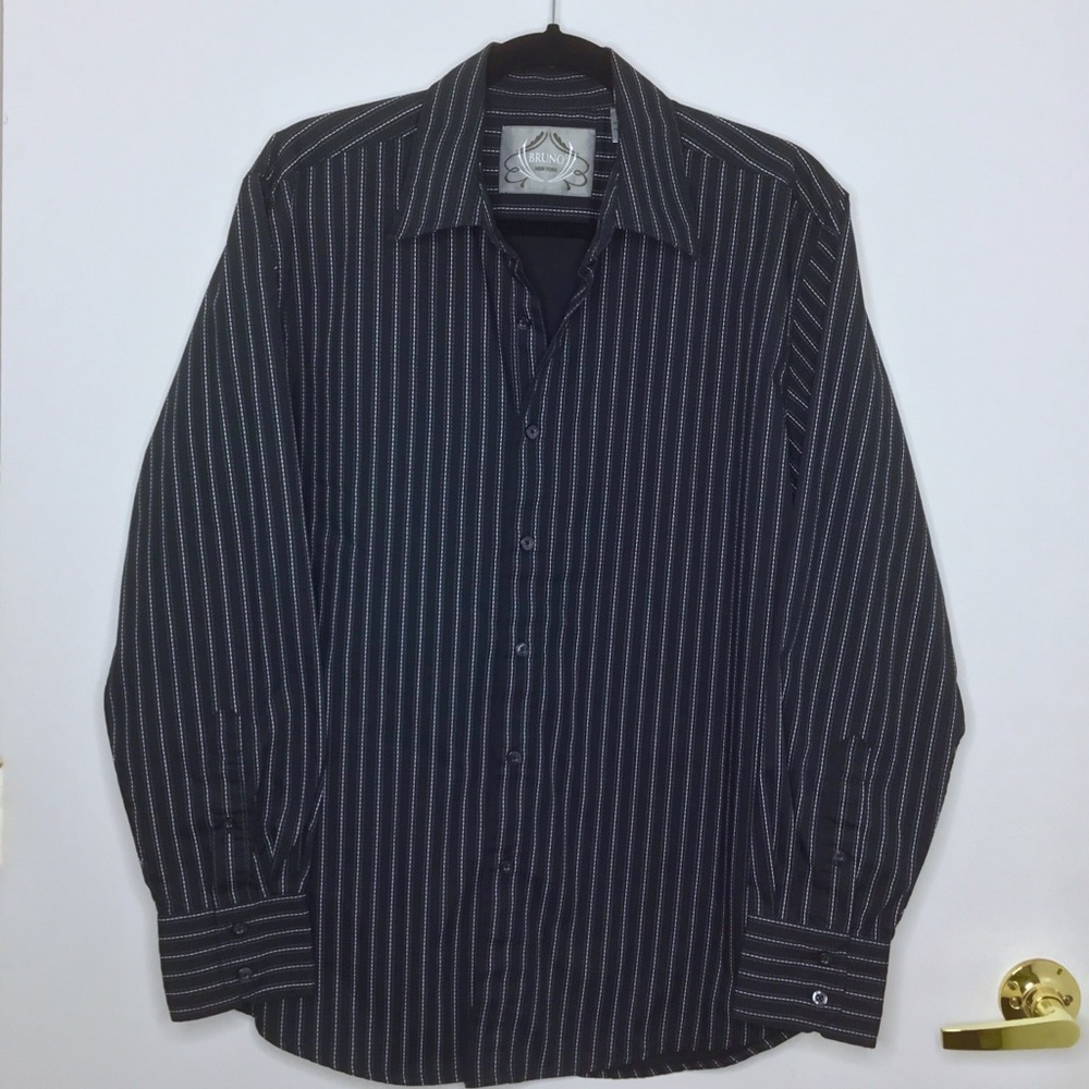 Bruno Black Button Down Shirt Long Sleeves Size M